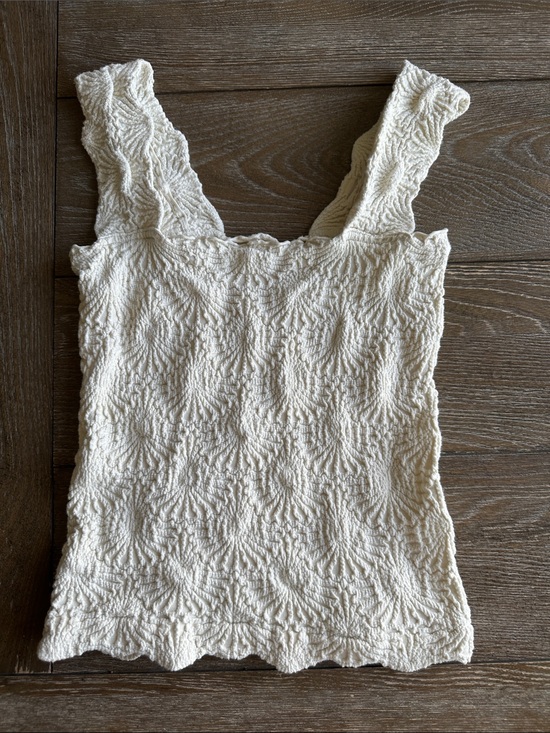 Tops - Cream Textured Square-Neck Tank Top - Women